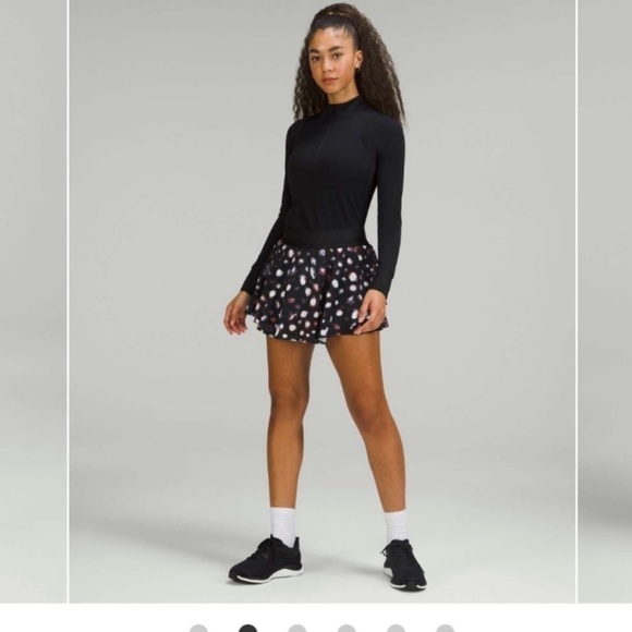 Lululemon Court Rival High Rise Skirt Haze Dot Inverse Orange Multi Skort - Picture 15 of 15